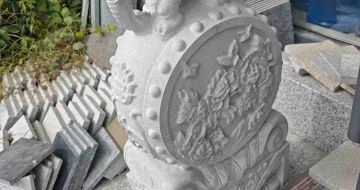 广安芝麻白抱鼓石 庭院抱鼓石