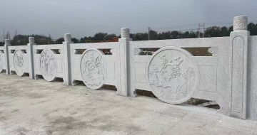 广安芝麻白河道栏杆 石材栏杆