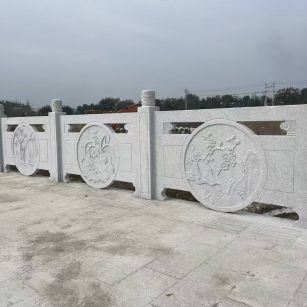 广安芝麻白河道栏杆 石材栏杆