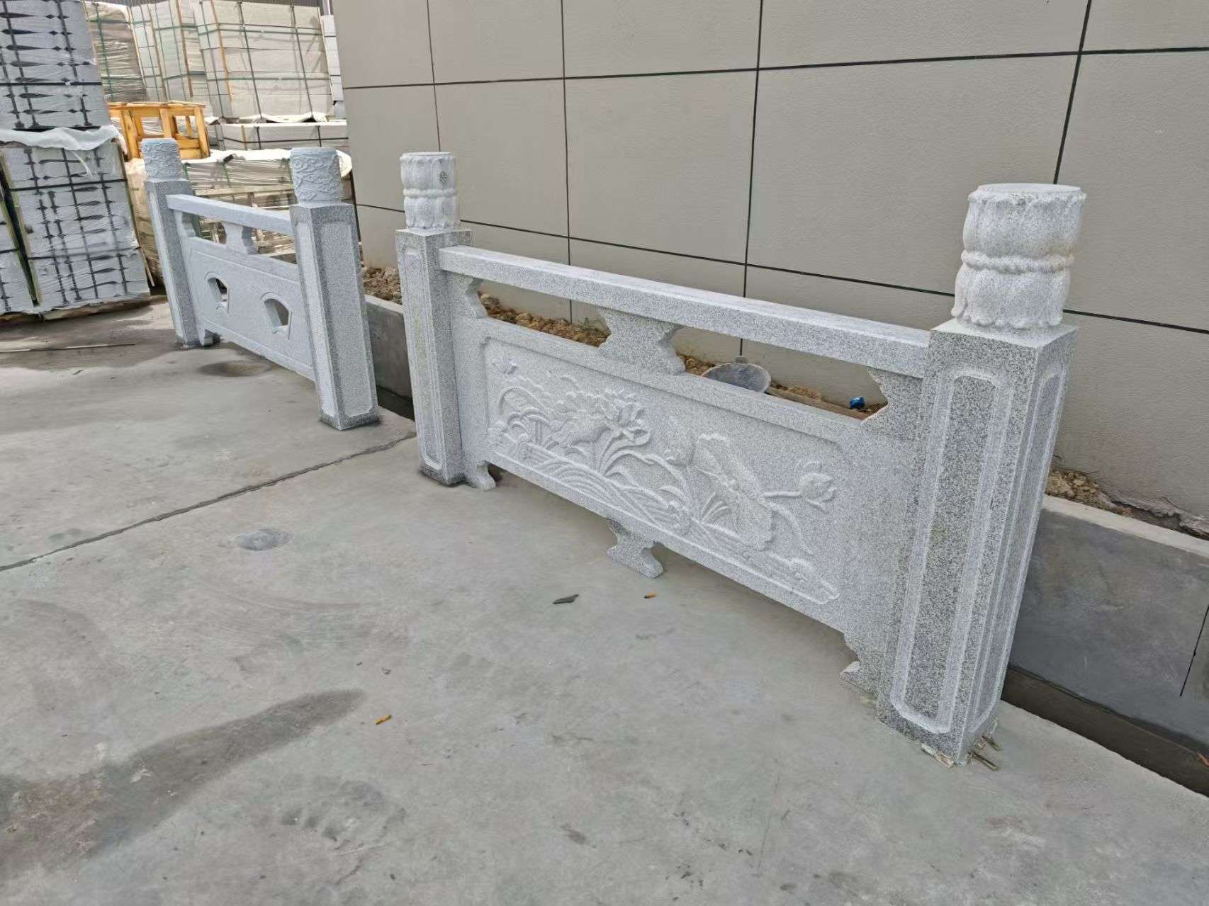 广安芝麻白河道栏杆 石材栏杆