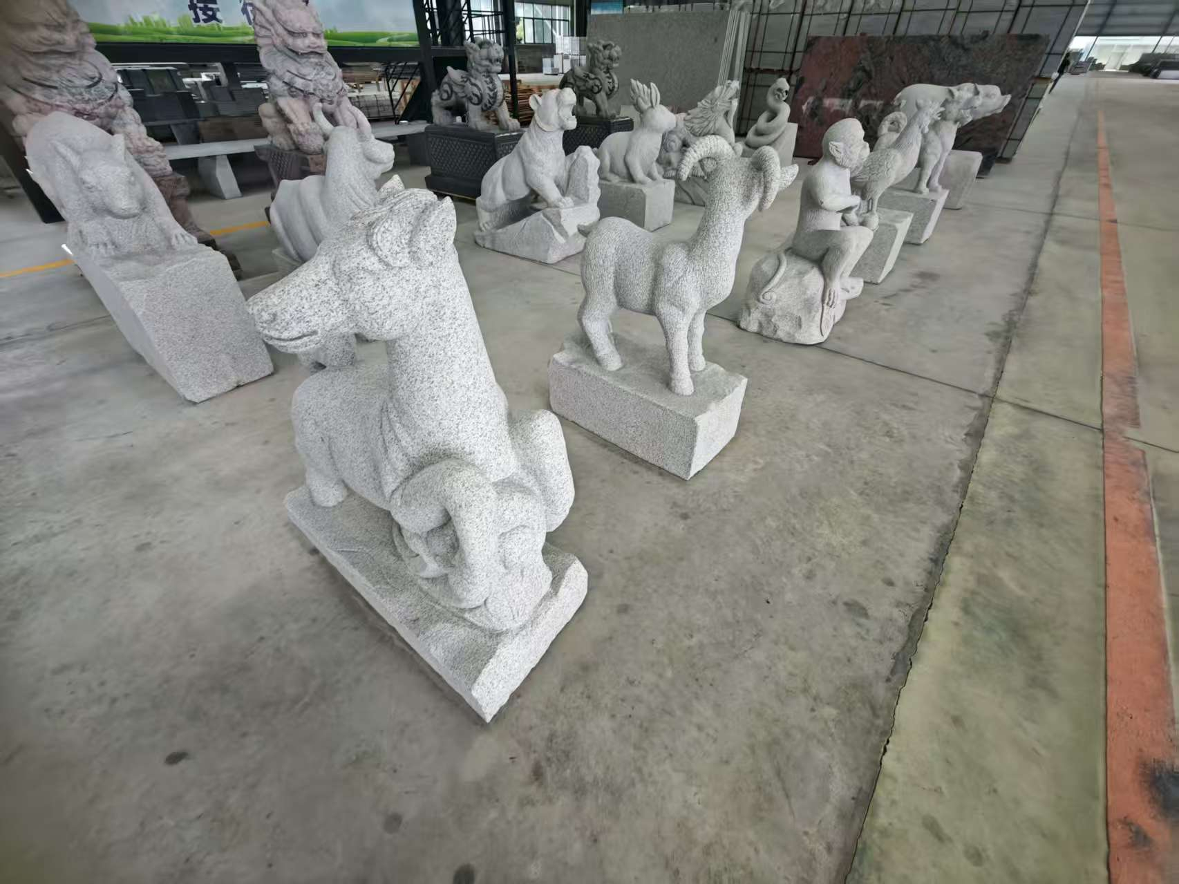 广安芝麻白雕刻 十二生肖 异形雕刻